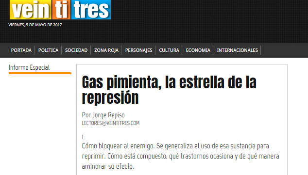 Gas Pimienta en los ojos